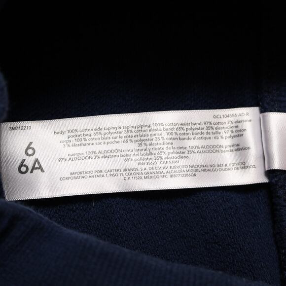 4/$20 - Carters Boys Navy Blue & Red Stripe Pull On Terry Active Pants Size 6 - Picture 5 of 6